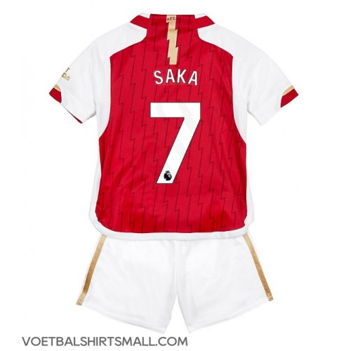 Arsenal Bukayo Saka #7 Babykleding Thuisshirt Kinderen 2023-24 Korte Mouwen (+ korte broeken)